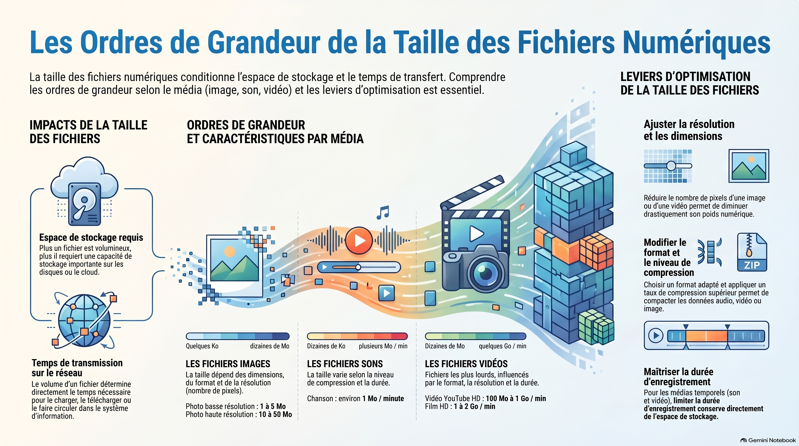 Taille des fichiers numériques