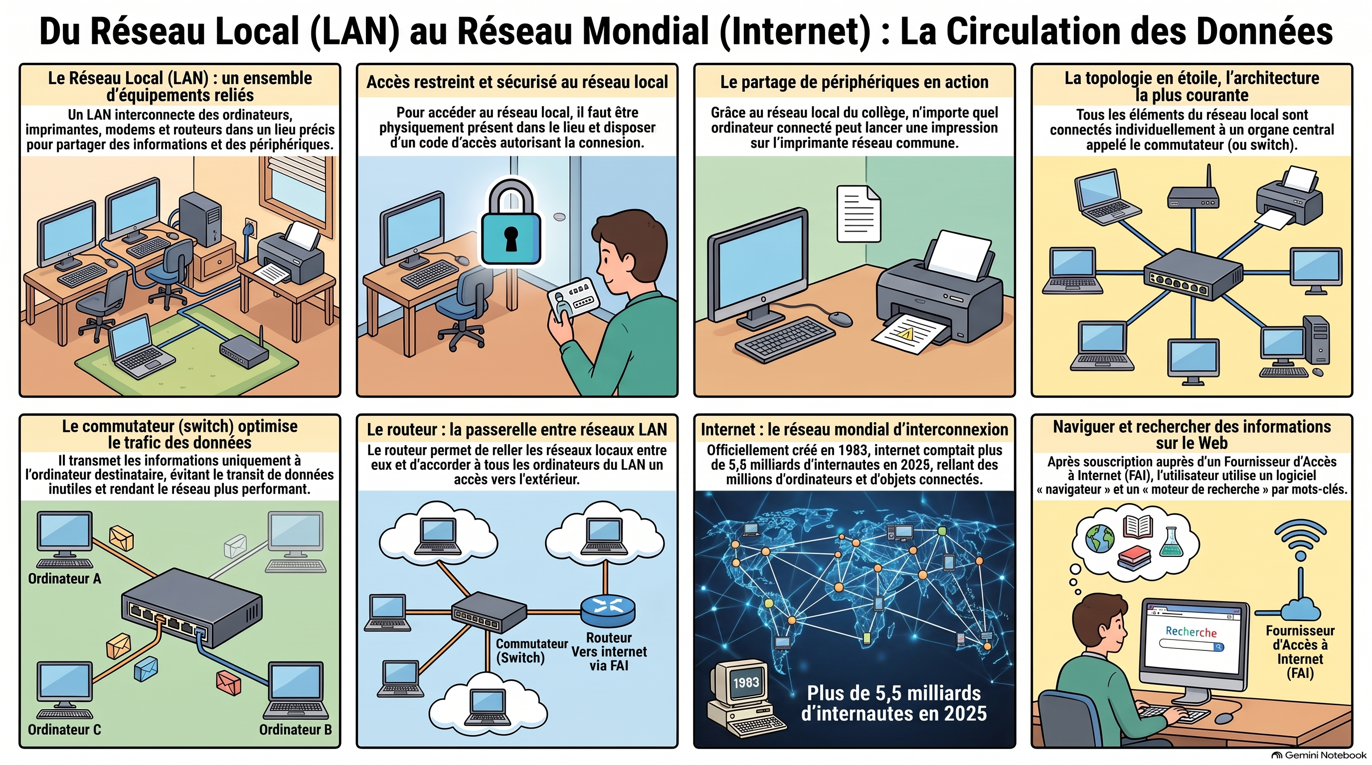 Du réseau local à Internet