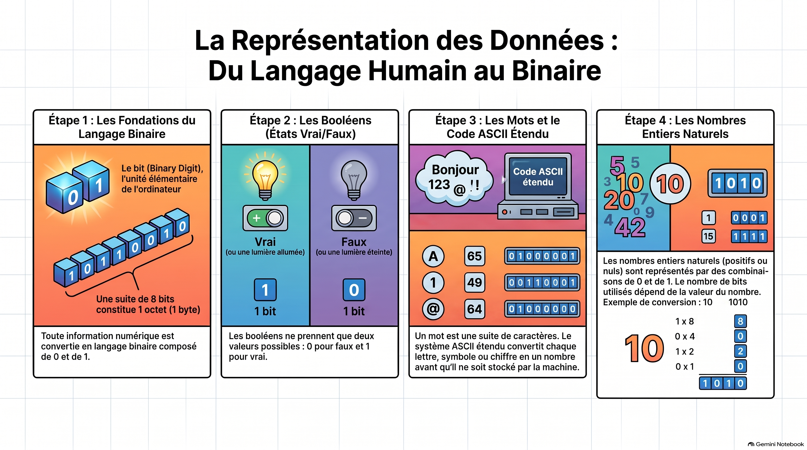 Représentation des données en binaire